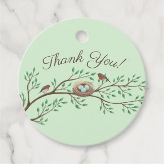 Robin Birds Nest Eggs Spring Baby Shower Favour Tags