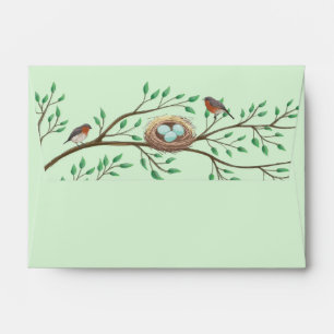 Robin Birds Nest Spring Baby Shower Envelope