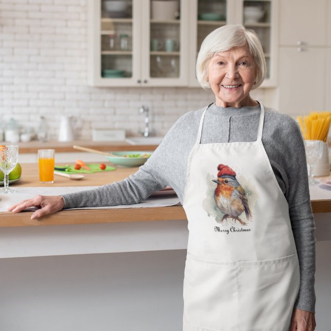 Robin Christmas Cottage Baking Charm Apron (Creator Uploaded)