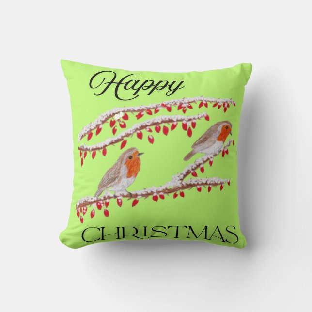 Robin Christmas  Cushion (Front)