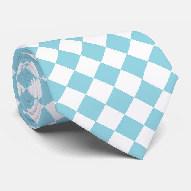 Robin Egg Blue and White Chevron Pattern Classic Tie (Rolled)