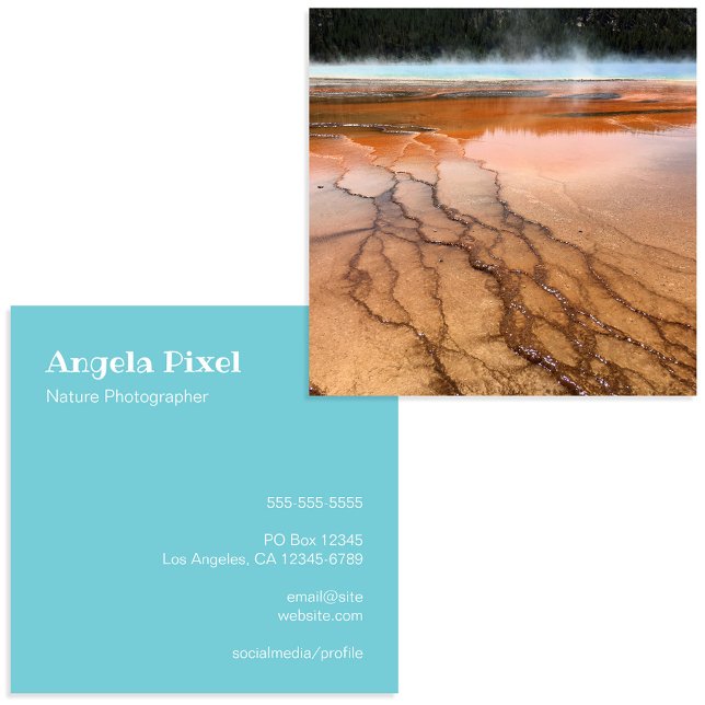 Robin Egg Blue and White Photography Square Business Card (Robin Egg Blue and White Photography Square Business Card)