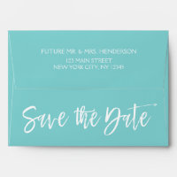 Robin Egg Blue and White Save the Date