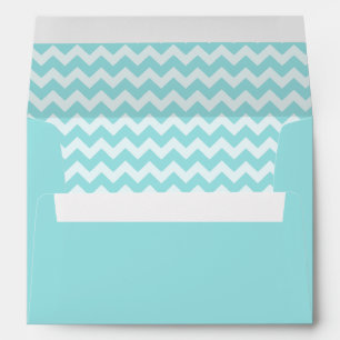Robin Egg Blue Chevron Print Envelope