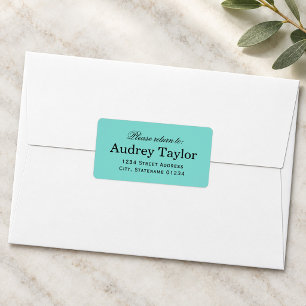 Robin Egg Blue Elegant Return Address Label