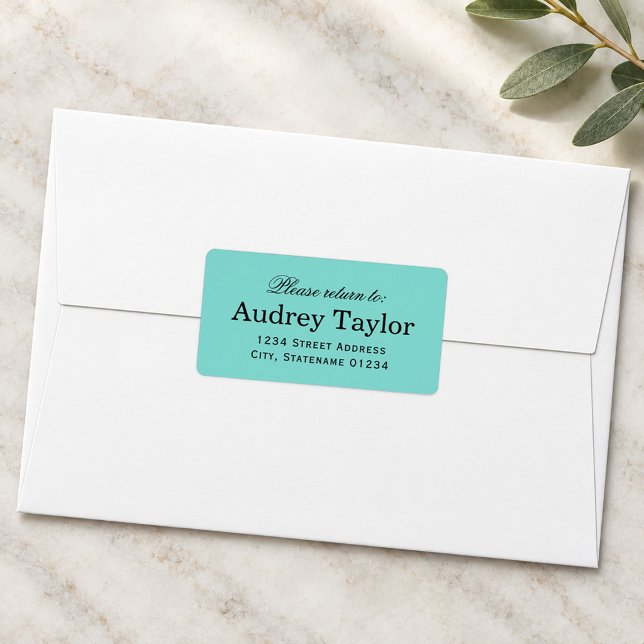 Robin Egg Blue Elegant Return Address Label (Creator Uploaded)