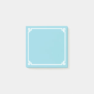 Robin Egg Blue Greek Key Ornamental Border Post-it Notes