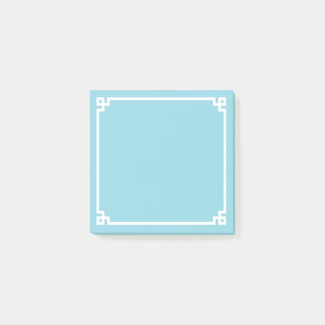 Robin Egg Blue Greek Key Ornamental Border Post-it Notes (Front)