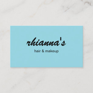 Robin Egg Blue Hair Makeup Professional Script Business Card