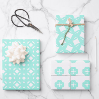 Robin Egg Blue Pattern Wrapping Paper Sheet