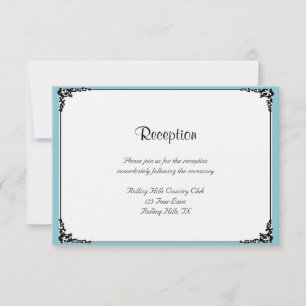 Robin Egg Blue Posh Wedding Reception Invitation