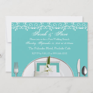 Robin Egg Blue Post Wedding Brunch Invites