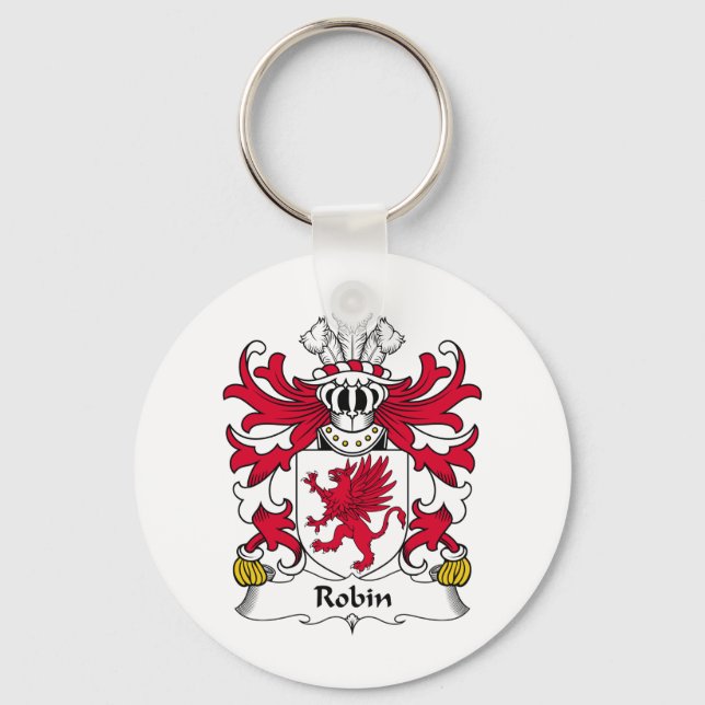 Robin Family Crest Key Ring (Front)