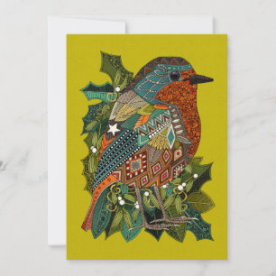 robin garden chartreuse holiday card