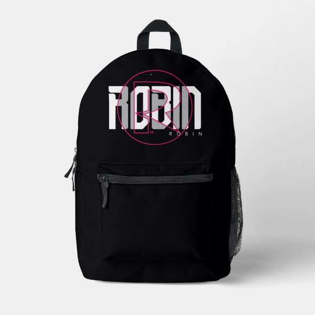 Robin Hi-Tech Name Graphic Printed Backpack (Front)