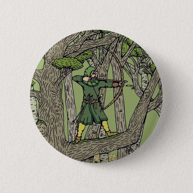 Robin Hood 6 Cm Round Badge (Front)