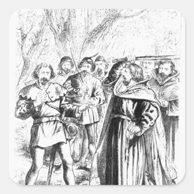 Robin Hood and King Richard I Square Sticker (Front)