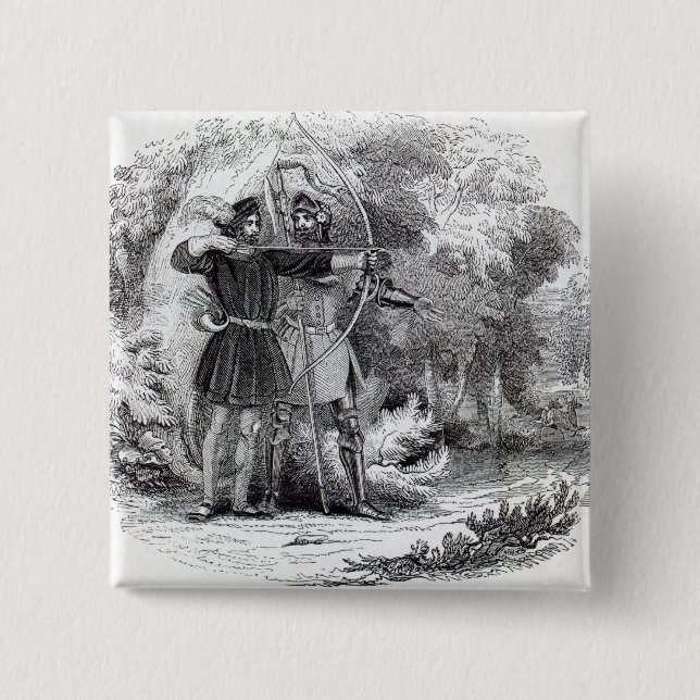 Robin Hood and Little John 15 Cm Square Badge (Front)