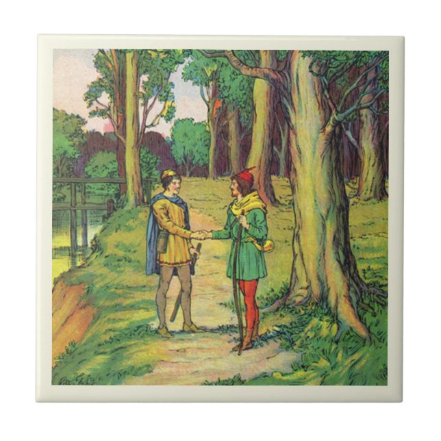 Robin Hood And Little John  Tile (Front)