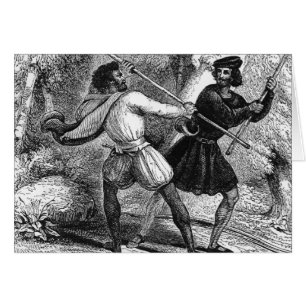 Robin Hood and the Tanner with Quarter-staffs