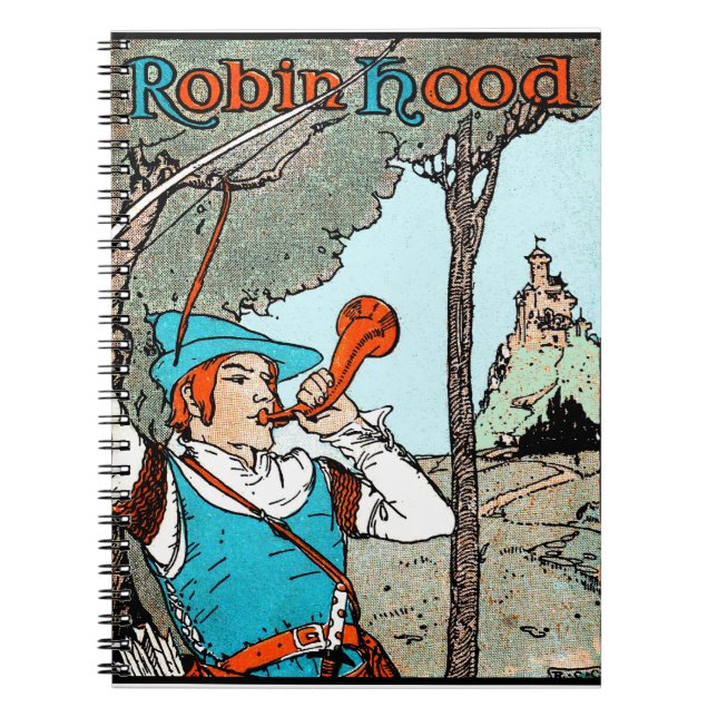 Robin Hood Antique Illustration Merry Men Spiral Notebook (Front)