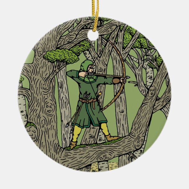 Robin Hood Ceramic Tree Decoration (Front)