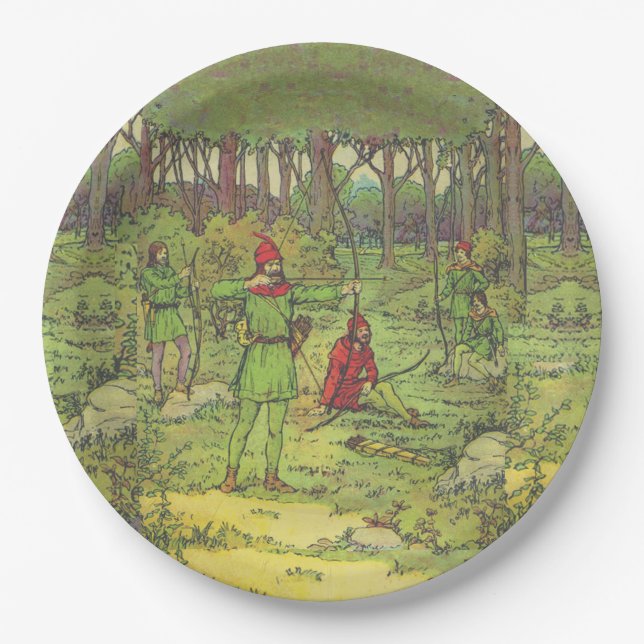 Robin Hood In The Forest Paper Plates (Front)
