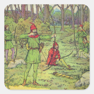 Robin Hood In The Forest  Square Sticker