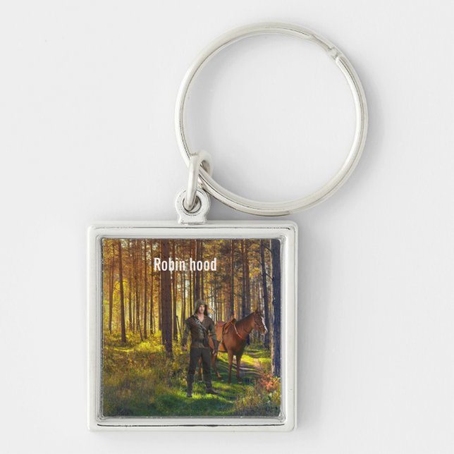 Robin hood Square Keychain (Front)