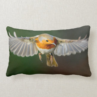 Robin hovering in flight pillow