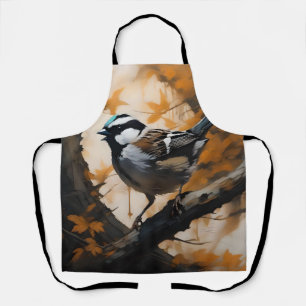 Robin In A Tree Oil Paint, Apron