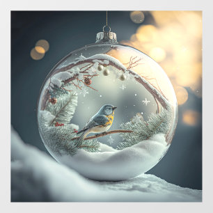 Robin in Globe Window Cling