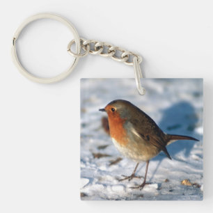 Robin In The Snow Key Ring