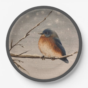 Robin in the Snow  Paper Plate