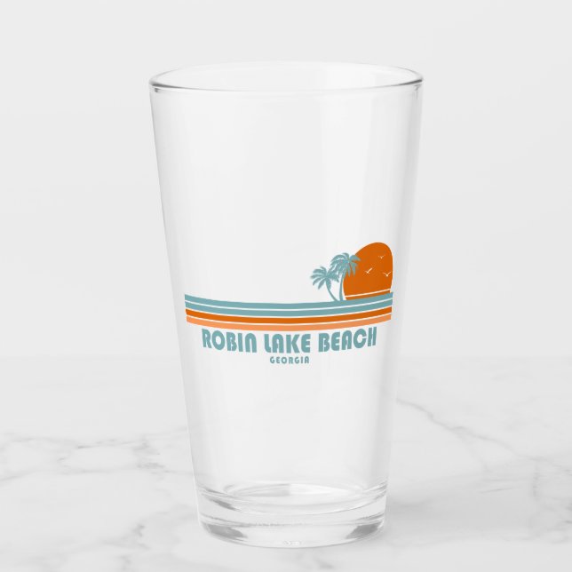 Robin Lake Beach Georgia Sun Palm Trees Glass (Front)