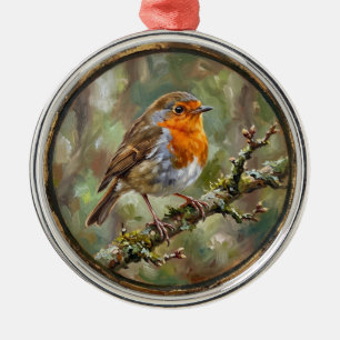 Robin Metal Tree Decoration