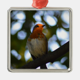 Robin Metal Tree Decoration
