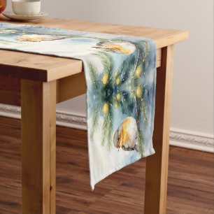 Robin on a Pine Branch Holiday Table Runner