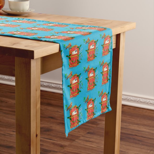 Robin on Postbox Short Table Runner (In Situ)