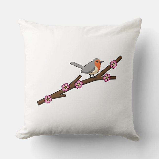 Robin on Sakura Cushion (Front)