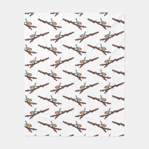 Robin on Sakura Fleece Blanket