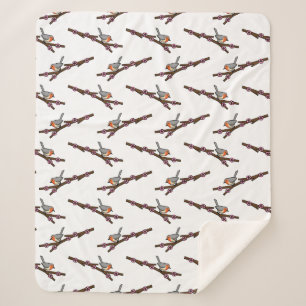 Robin on Sakura Sherpa Blanket