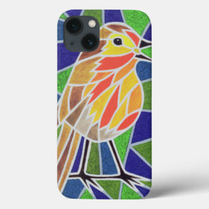 Robin on Stained Glass iPhone 13 Case