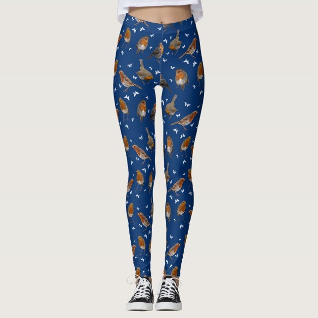 Robin Party Leggings (Navy) (Front)