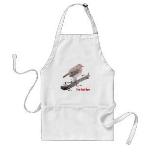 Robin perched on ivy leaf wild bird standard apron