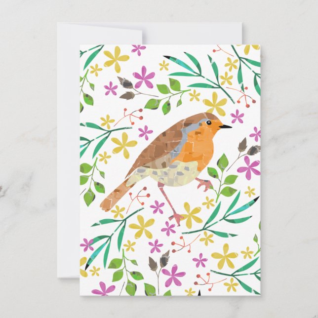 Robin Red Breast, bird of Christmas Invitation (Front)
