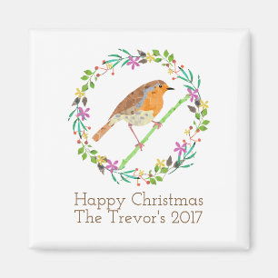 Robin Red Breast, bird of Christmas Magnet