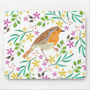 Robin Red Breast, bird of Christmas Mouse Pad