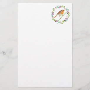Robin Red Breast, bird of Christmas Stationery