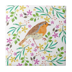 Robin Red Breast, bird of Christmas Tile